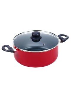 Buy Non Stick Cooking Pot Red 30cm in UAE