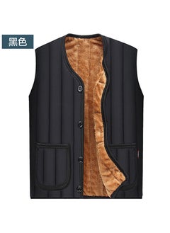 اشتري Winter Dads Middle-aged Mens Velvet Thickened Vest Middle-aged and Elderly Vest Mens Cotton Vest Warm Vest Discount Black في الامارات