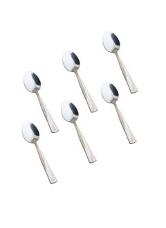 Buy Stainless steel tea spoon with golden style 6 pieces in Saudi Arabia