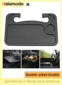 Buy 2 in 1 Car Steering Wheel Tray, Portable Steering Wheel Desk, Universal Car Laptop Stand Holder, Car Backseat Tray Table, Car Cup Holder Stand, Car Accessories, for Eating Drinking Writing in Saudi Arabia