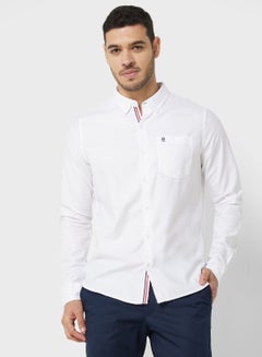 Buy Men White Slim Fit Pure Cotton Casual Sustainable Shirt in UAE
