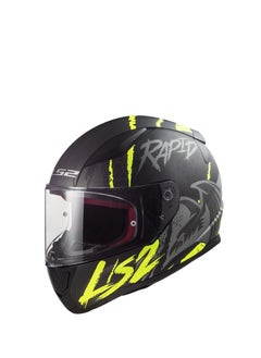 Buy LS2 FF353 RAPID FULL FACE RACING HELMET - SIZE XXL - COLOR Raven Matt Black Silver Yellow in Egypt