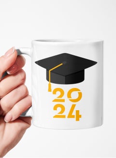Buy 2024 Graduation Cap Print Ceramic Mug for Tea and Coffee Multicolour 11Oz in Saudi Arabia