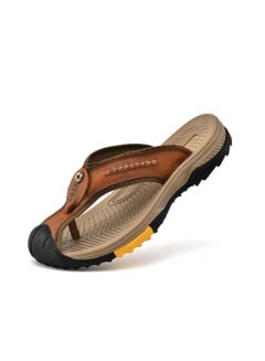 Buy Men's summer large Baotou flip-flops outdoor beach sandals in Saudi Arabia