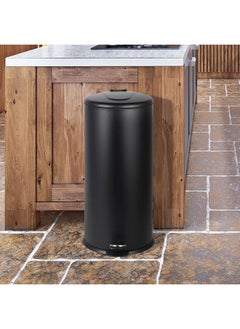 Buy Falcon 30L Pedal Bin Soft Close Iron Metal In Powder Coating With Plastic Inner Bucket For Kitchen Bathroom And Offices L 29 X W 65.5 Cm  Black in UAE