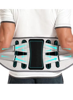 Buy Back Brace with 8 support belts for Lower Pain Relief, Support Belt Women & Men, Breathable Lumbar Work, Herniated Disc, Sciatica, L in UAE