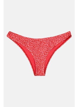 Buy Women Animal Print Bikini Bottom, Red/Pink in UAE