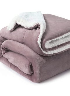 Buy SOFT SHERPA BLANKET KING SIZE LILAC in UAE