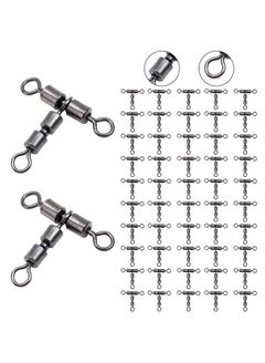 Buy 50-Piece Ball Bearing swivels Fishing Stainless Steel High Strength Corrosion Resistant Swivel for Saltwater Freshwater Swivels Tackle in Egypt