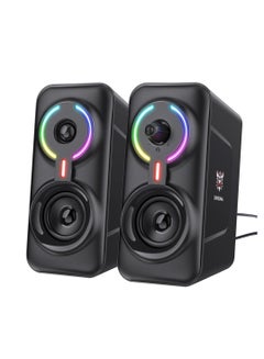 Buy Wired/Wireless Bluetooth RGB Light PC Speakers,LED Subwoofer Deep Bass Gaming Speakers Desktop,Computer,Notebook in Saudi Arabia