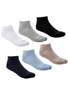 Buy Pack of 6 Plain Color Cotton Socket Socks for Men in Egypt