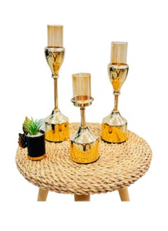 Buy 3pcs Fashion Table Candle Stand Exquisite Candlestick 24 cm - 29 cm - 34 cm in Egypt