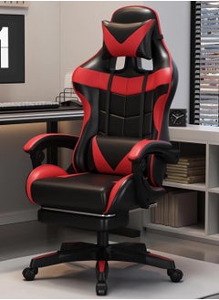 اشتري Gaming Chair with Footrest Computer Chair Deak Chair High Back Racing Style Office Chair with Headrest Lumbar Support Adjustable Office Chair(Red) في السعودية