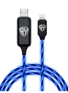 Buy USB iP Charging Cable for iPhone with Blue LED Light Stream 100cm in UAE