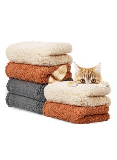 Buy 6 Pieces Blankets Fluffy Fleece Dog Blanket Puppy Blanket for Small Medium Dogs Cat, Soft and Warm Pet Blanket, Anxiety & Stress Relief Blanket for Dog Cat, Gray/Beige/Khaki (31 x 24 Inch) in Saudi Arabia