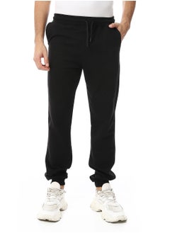 اشتري Elastic Waist With Drawstring Fleeced Sweatpants _ Black في مصر