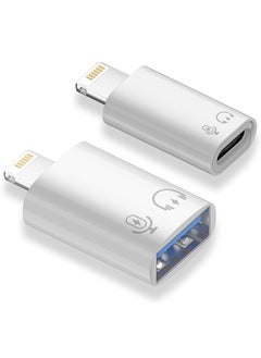 اشتري محول صوت من ذكر لايتنينج إلى أنثى USB C، محول صوت من ذكر لايتنينج إلى أنثى USB A OTG في الامارات