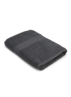 Buy Al Karam Solid Zero Twist Dobby Terry Bath Sheet (Dark Gray) in Saudi Arabia