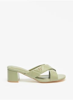 اشتري Womens Quilted Slip On Cross Strap Sandals With Block Heels By Shoexpress في السعودية