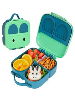 Buy Lunch Boxes for Kids, 4 Compartments Plastic Lunch Box with Removable Divider,  Lunch Container for School, Travel, Picnic, BPA Free, 1400ml, Green in Saudi Arabia