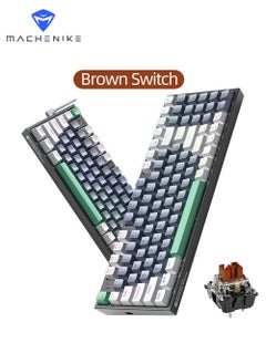 Buy 94 Keys Gaming Keyboard Mechanical Wired Keyboard Hot Swappable With Brown Switch RGB Light in UAE