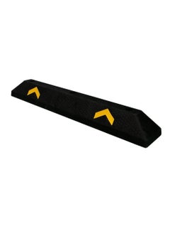 اشتري Berry Parking Wheel Stop 90 CM Black | PVC Heavy Duty Parking Curbs with Yellow Reflector | Parking Guide Block Wheel Stoppers for Commercial and Domestic Car Parks and Private Garages في الامارات