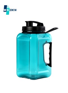 Buy 2.4-liter large water bottle with handle, leak proof, BPA free, suitable for gym fitness, large capacity daily drinking cup in UAE