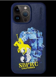 اشتري iPhone 15 Pro Max Marcus Series Genuine Santa Barbara Leather Case Navy Blue في مصر