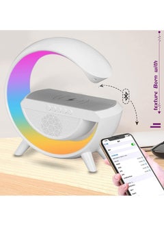 Buy LED Wireless Charging Speaker, Table Lamp Night Light RGB, Bluetooth Speaker Portable Wireless Charging, Bedside Desk Lamp, Changable Colors, Bedroom, Party, Gathering, Gift. in UAE