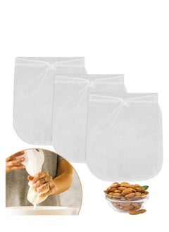 Buy Pure Nylon Pack of 3 Pro Quality Nut Milk Bag - Big 12"X12" Commercial Grade 100% Reusable Almond Milk Bag & All Purpose Food Strainer Fine Mesh Cheesecloth & Cold Brew Coffee Filter in UAE