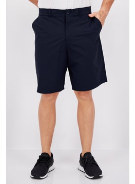 اشتري Men Regular Fit Brand Logo  Basic Shorts, Dark Blue في الامارات