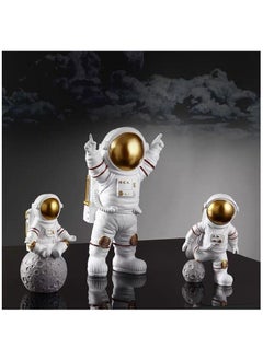 اشتري 3-Piece Creative Astronaut Ornament Astronaut Model Living Room TV Cabinet Ornament Children's Room Decoration Birthday Gift في السعودية