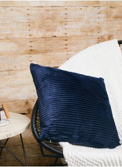 Buy Navy Ribbed Cushion With Insert 45X45Cm in UAE