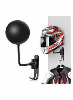 Buy Helmet Holder, Helmet Holder for Bike 180 Degree Rotation Helmet Rack Motorcycle with 2 Hooks Helmet Hanger in Saudi Arabia