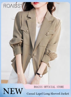 اشتري Women's Casual Lapel Blazer Classic Suit Collar Long Sleeve Jacket Fashion Versatile Top في السعودية