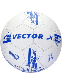 Buy Roma Hand Stitched Football (White-Blue) (Size-5) in UAE