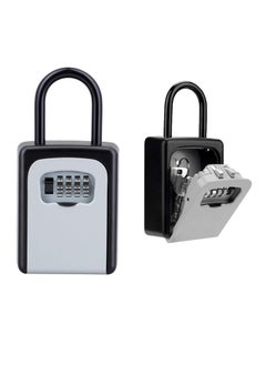 Buy Password Key Box, Wall Mounted 4 Digits Combination Resettable Lock, Key Lock Box Grey/Black (3.54*4.53*1.57 in) in Saudi Arabia