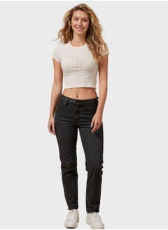 Buy High Waist Straight Fit  Jeans in UAE