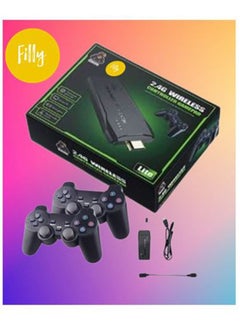 اشتري Game Stick 4K Small Box HD مدمج 10000 لعبة 64 جيجا بايت وحدات تحكم ألعاب الفيديو X2 وحدة تحكم ألعاب ريترو كلاسيكية تلفزيون ألعاب كمبيوتر 2023 M8 2.4G وحدة تحكم لاسلكية لوحة ألعاب في الامارات