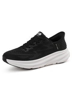 Buy SKY VIEW Supportive Men And Women Hands Free Slip-ins Running Shoes Unisex Cushioned Breathable Athletic Fashion Sneakers Non Slip Walking Tennis Shoes Black White in UAE