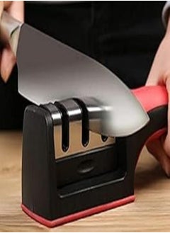 اشتري Stainless steel knife sharpener household grinder quick knife sharpener small tool red_ with two years guarantee of satisfaction and quality في مصر