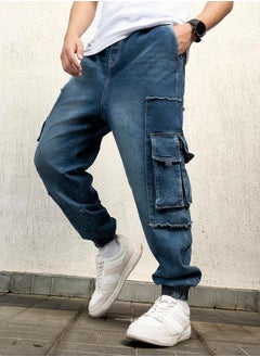 Buy Mid Rise Relaxed Fit Cargo Flap Pocket Jeans in Saudi Arabia