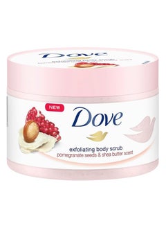 Buy Exfoliating Body Scrub For Natural Silky Skin With Pomegranate And Shea Butter Providing Lasting Nourishment Pink 225ml in UAE