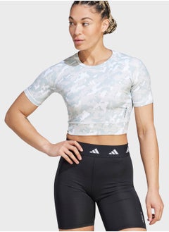 Buy Techfit Camo Print Crop Training T-Shirt in Saudi Arabia