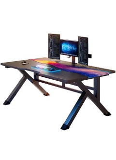 اشتري Gaming Computer Desk with Metal Frame for Home Office Black（120*60*75cm） في الامارات