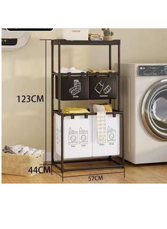 Buy 3 layers large capacity dirty clothes storage basket，Laundry Basket ，4 Removable Bags，The top floor has more space for laundry detergent, brushes, etc in Saudi Arabia