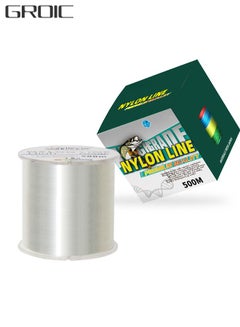 Buy Nylon String Fishing Line Cord Clear Fluorocarbon Strong Monofilament Wire Flexible Wear-resistant Super Pulling Force Cut for Hanging Decorations Beading Crafts Kite -500M in Saudi Arabia