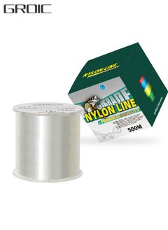 اشتري Nylon String Fishing Line Cord Clear Fluorocarbon Strong Monofilament Wire Flexible Wear-resistant Super Pulling Force Cut for Hanging Decorations Beading Crafts Kite -500M في السعودية