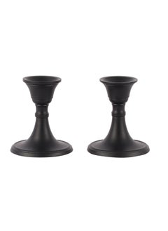 Buy Voidrop Mini Set of 2 Candlestick Holders Set Taper Candle Holders, Candle Holders, candle holders for table centerpiece for Wedding, Festival, Party and Festival Decor (Black) in UAE