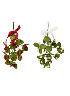 Buy Kaemingk Mistletoe Hanging Felt Bow, Assorted 1 Piece in UAE